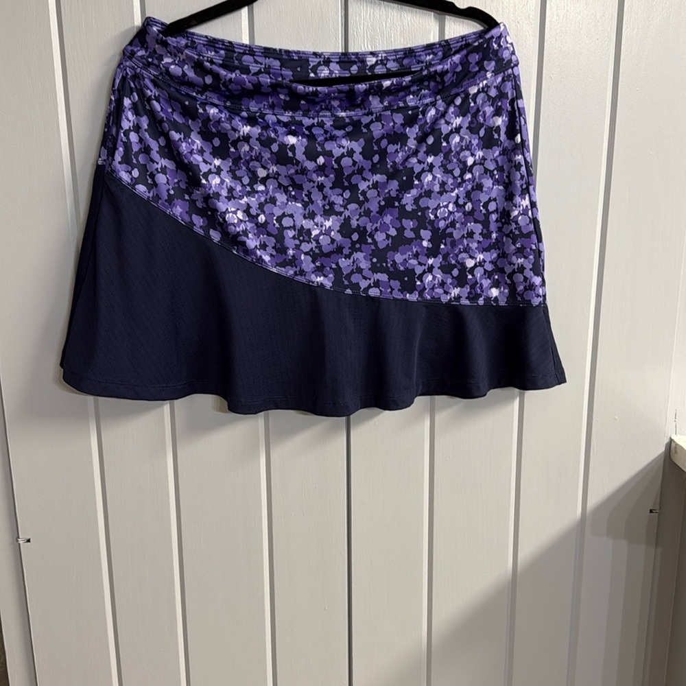 PGA Tour Black and Purple Sequin Asymmetrical Skater Mini Skirt